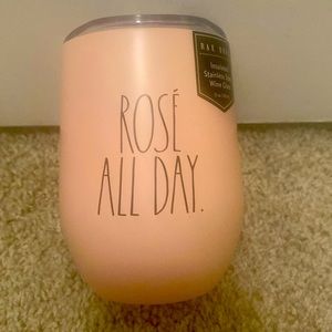 🆕RAE DUNN: “Rose’ All Day” INSULATED STAINLESS STEEL WINE 🍷 GLASS- 12 oz